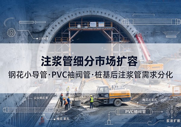 丰满注浆管细分市场扩容，隧道钢花小导管、PVC 袖阀管、桩基后注浆管需求分化